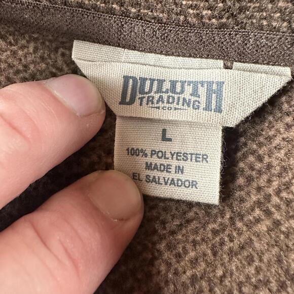 Duluth Trading Jacket Mens Large Brown Park Point Heavy Fleece Full Zip Pockets - Picture 4 of 8